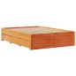 vidaXL Giroletto senza Materasso con Cassetti Marrone Cera 140x200Pino