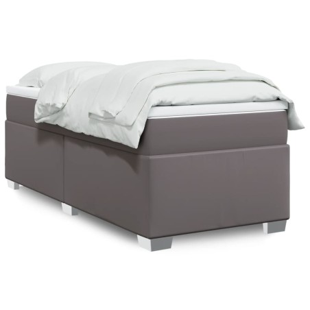 vidaXL Giroletto a Molle con Materasso Grgio 80x200 cm in Similpelle