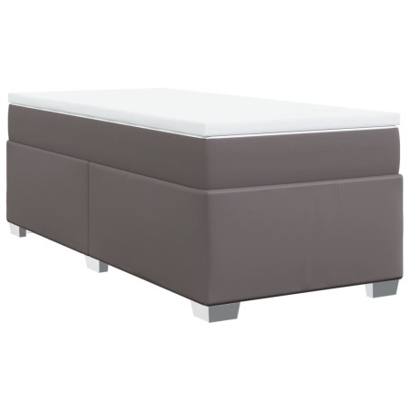 vidaXL Giroletto a Molle con Materasso Grgio 80x200 cm in Similpelle