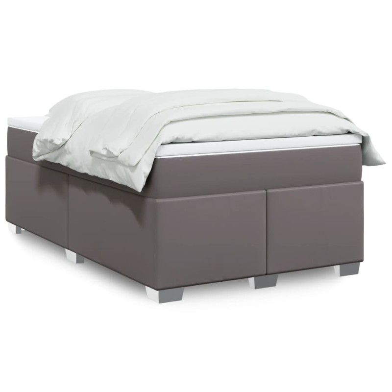 vidaXL Giroletto a Molle con Materasso Grigio 120x190 cm in Similpelle vidaXL Giroletto a Molle con Materasso Grigio 120x190 cm in Similpelle