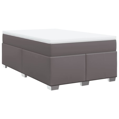 vidaXL Giroletto a Molle con Materasso Grigio 120x190 cm in Similpelle