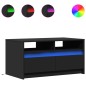 vidaXL Tavolino da Salotto con Luci LED Nero in Truciolato vidaXL Tavolino da Salotto con Luci LED Nero in Truciolato