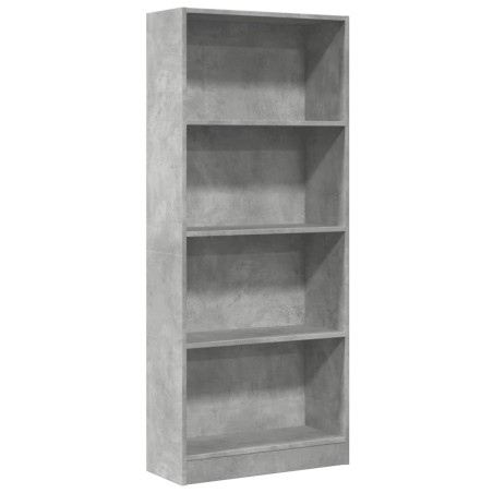 vidaXL Libreria Grigio Cemento 60x24x143 cm in Legno Multistrato