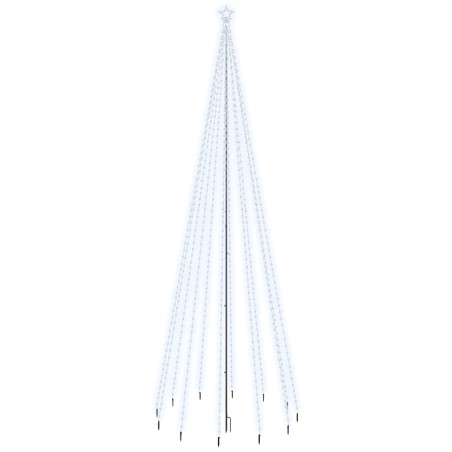 Albero di Natale con Puntale Bianco Freddo 732 LED 500 cm
