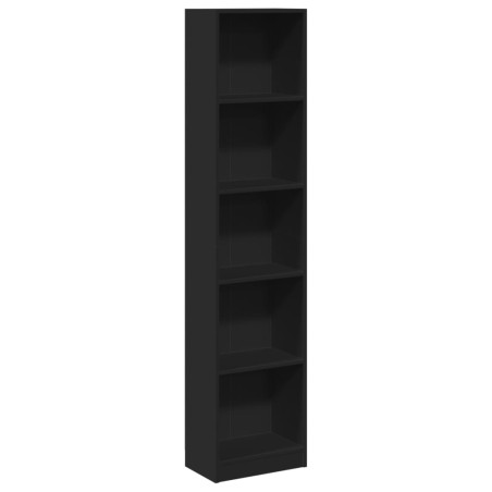 vidaXL Libreria Nera 40x24x176 cm in Legno Multistrato