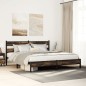 vidaXL Giroletto senza Materaso in Metallo Rovere Fumo 193x203 cm vidaXL Giroletto senza Materaso in Metallo Rovere Fumo 193x203 cm