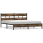 vidaXL Giroletto senza Materaso in Metallo Rovere Fumo 193x203 cm vidaXL Giroletto senza Materaso in Metallo Rovere Fumo 193x203 cm