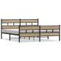 vidaXL Giroletto senza Materaso in Metallo Rovere Sonoma 183x213 cm vidaXL Giroletto senza Materaso in Metallo Rovere Sonoma 183x213 cm