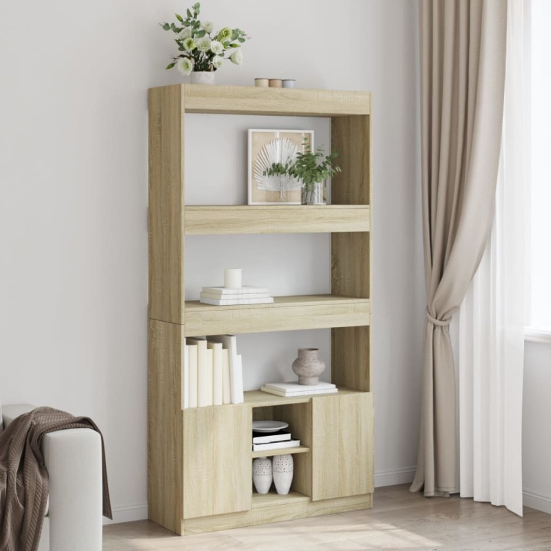 vidaXL Credenza Rovere Sonoma 92x33x180 cm in Legno Multistrato vidaXL Credenza Rovere Sonoma 92x33x180 cm in Legno Multistrato