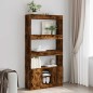 vidaXL Credenza Rovere Fumo 92x33x180 cm in Legno Multistrato