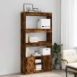 vidaXL Credenza Rovere Fumo 92x33x180 cm in Legno Multistrato