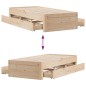 vidaXL Giroletto senza Materasso con Cassetti 90x190 cm Massello Pino vidaXL Giroletto senza Materasso con Cassetti 90x190 cm Massello Pino