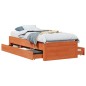 vidaXL Giroletto senza Materasso con Cassetti Marrone Cera 100x200 cm vidaXL Giroletto senza Materasso con Cassetti Marrone Cera 100x200 cm