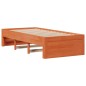 vidaXL Giroletto senza Materasso con Cassetti Marrone Cera 100x200 cm vidaXL Giroletto senza Materasso con Cassetti Marrone Cera 100x200 cm