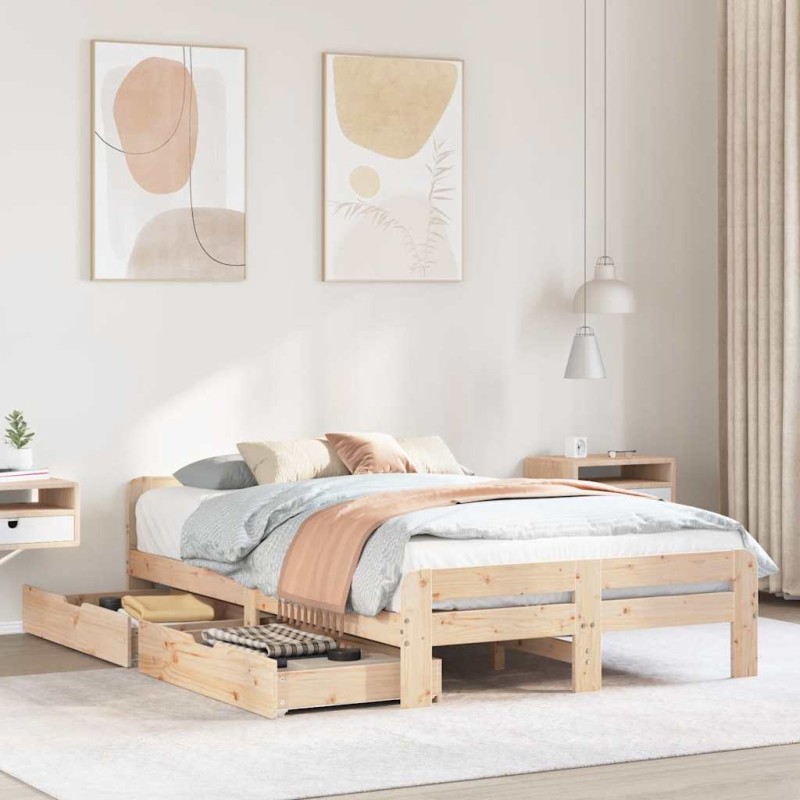 vidaXL Letto senza Materasso 120x190 cm in Legno Massello di Pino vidaXL Letto senza Materasso 120x190 cm in Legno Massello di Pino
