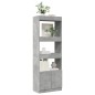 vidaXL Credenza Grigio Cemento 63x33x180 cm in Truciolato vidaXL Credenza Grigio Cemento 63x33x180 cm in Truciolato