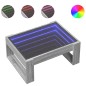 vidaXL Tavolino da Salotto con LED Infinity Grigio Sonoma 70x53x30 cm