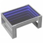 vidaXL Tavolino da Salotto con LED Infinity Grigio Sonoma 70x53x30 cm