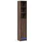 vidaXL Credenza con LED Rovere Marrone 36x32,5x200cm Legno Multistrato vidaXL Credenza con LED Rovere Marrone 36x32,5x200cm Legno Multistrato