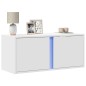 vidaXL Mobile TV a Parete con Luci LED Bianco 80x31x35 cm vidaXL Mobile TV a Parete con Luci LED Bianco 80x31x35 cm