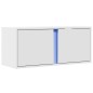 vidaXL Mobile TV a Parete con Luci LED Bianco 80x31x35 cm vidaXL Mobile TV a Parete con Luci LED Bianco 80x31x35 cm