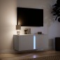 vidaXL Mobile TV a Parete con Luci LED Bianco 80x31x35 cm vidaXL Mobile TV a Parete con Luci LED Bianco 80x31x35 cm