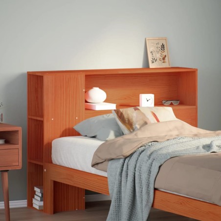 vidaXL Testiera con Ripiani Marrone Cera 75 cm in Legno di Pino