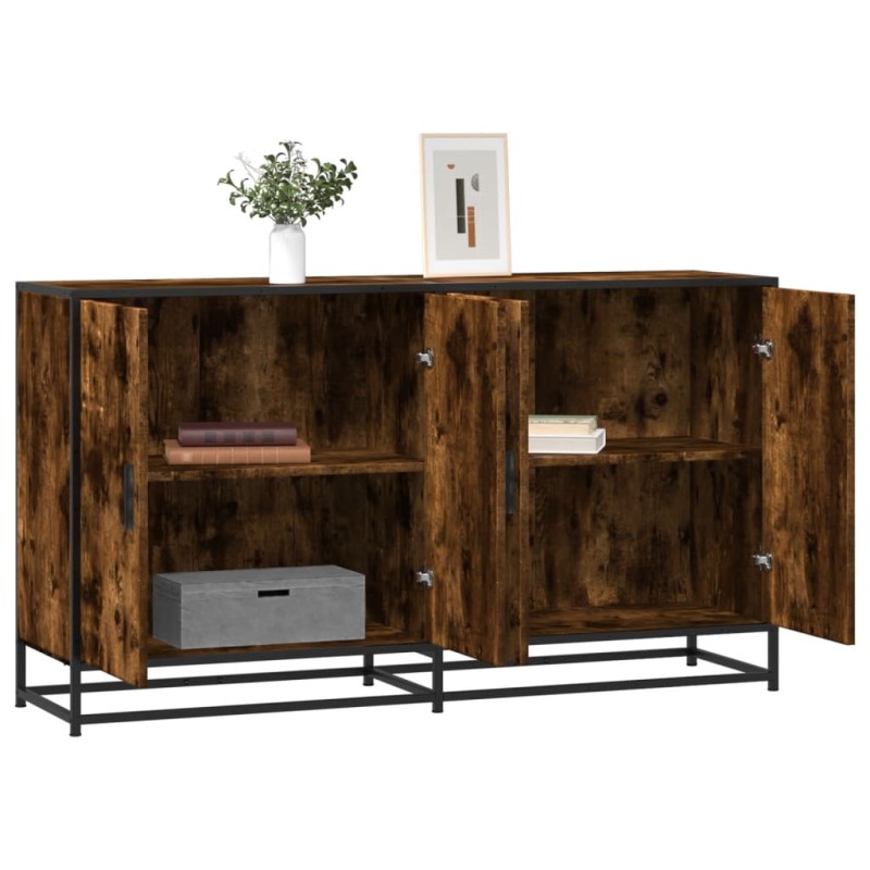 vidaXL Credenza Rovere Fumo 134x35x76 cm in Truciolato vidaXL Credenza Rovere Fumo 134x35x76 cm in Truciolato