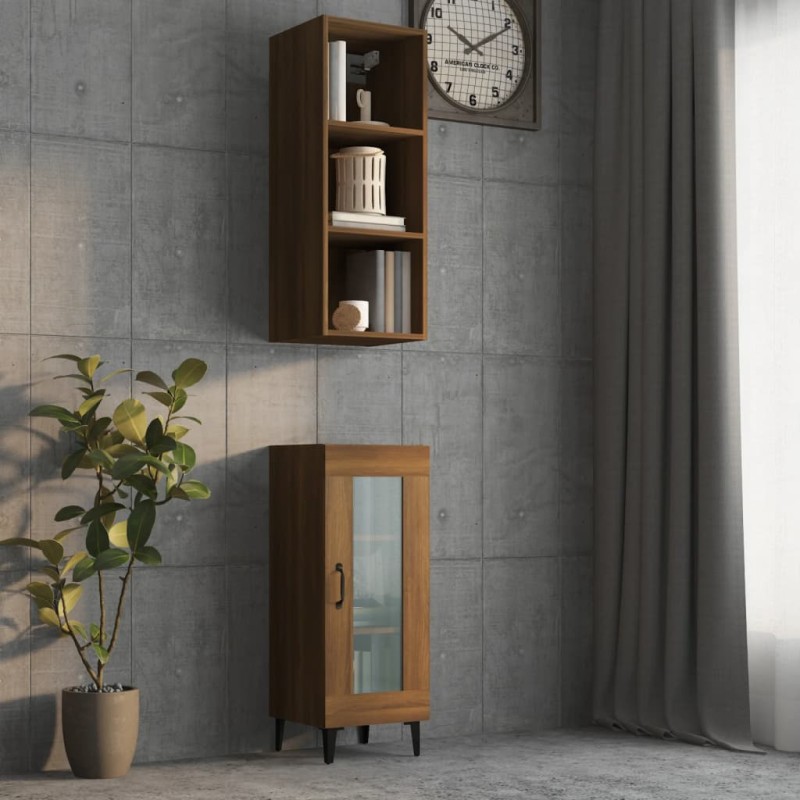 Armadietto Muro Rovere Marrone 34,5x32,5x90cm Legno Multistrato Armadietto Muro Rovere Marrone 34,5x32,5x90cm Legno Multistrato