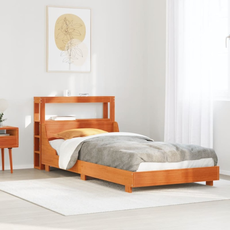 vidaXL Letto senza Materasso Marrone Cera 90x190 cm in Legno di Pino vidaXL Letto senza Materasso Marrone Cera 90x190 cm in Legno di Pino