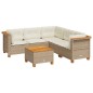 vidaXL Set Divano da Giardino 6 pz con Cuscini Beige in Polyrattan vidaXL Set Divano da Giardino 6 pz con Cuscini Beige in Polyrattan