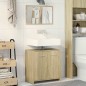 vidaXL Set Mobili da Bagno 2 pz Rovere Sonoma in Legno Multistrato vidaXL Set Mobili da Bagno 2 pz Rovere Sonoma in Legno Multistrato