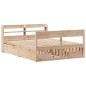 vidaXL Letto senza Materasso 135x190 cm in Legno Massello di Pino vidaXL Letto senza Materasso 135x190 cm in Legno Massello di Pino