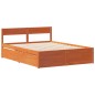 vidaXL Letto senza Materasso Marrone Cera 120x190 cm in Legno di Pino vidaXL Letto senza Materasso Marrone Cera 120x190 cm in Legno di Pino