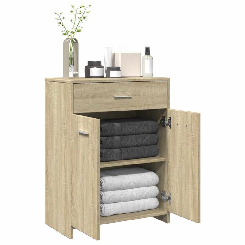vidaXL Mobile da Bagno Rovere Sonoma 60x33x80 cm in Legno tecnico vidaXL Mobile da Bagno Rovere Sonoma 60x33x80 cm in Legno tecnico