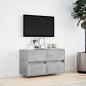 vidaXL Mobile TV a Parete con Luci LED Grigio Cemento 80x31x45 cm
