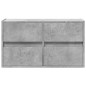 vidaXL Mobile TV a Parete con Luci LED Grigio Cemento 80x31x45 cm