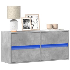vidaXL Mobile TV a Parete con Luci LED Grigio Cemento 100x31x45 cm
