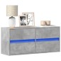vidaXL Mobile TV a Parete con Luci LED Grigio Cemento 100x31x45 cm vidaXL Mobile TV a Parete con Luci LED Grigio Cemento 100x31x45 cm