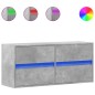 vidaXL Mobile TV a Parete con Luci LED Grigio Cemento 100x31x45 cm vidaXL Mobile TV a Parete con Luci LED Grigio Cemento 100x31x45 cm