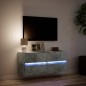 vidaXL Mobile TV a Parete con Luci LED Grigio Cemento 100x31x45 cm vidaXL Mobile TV a Parete con Luci LED Grigio Cemento 100x31x45 cm