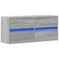 vidaXL Mobile TV a Parete con Luci LED Grigio Sonoma 100x31x45 cm