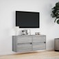 vidaXL Mobile TV a Parete con Luci LED Grigio Sonoma 100x31x45 cm