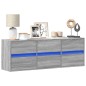 vidaXL Mobile TV a Parete con Luci LED Grigio Sonoma 130x31x45 cm vidaXL Mobile TV a Parete con Luci LED Grigio Sonoma 130x31x45 cm