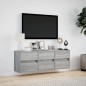 vidaXL Mobile TV a Parete con Luci LED Grigio Sonoma 130x31x45 cm vidaXL Mobile TV a Parete con Luci LED Grigio Sonoma 130x31x45 cm