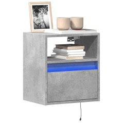 vidaXL Mobile TV a Parete con Luci LED Grigio Cemento 41x31x45 cm