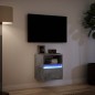 vidaXL Mobile TV a Parete con Luci LED Grigio Cemento 41x31x45 cm vidaXL Mobile TV a Parete con Luci LED Grigio Cemento 41x31x45 cm