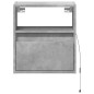 vidaXL Mobile TV a Parete con Luci LED Grigio Cemento 41x31x45 cm vidaXL Mobile TV a Parete con Luci LED Grigio Cemento 41x31x45 cm