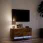 vidaXL Mobile TV a Parete con Luci LED Rovere Fumo 80x31x35 cm vidaXL Mobile TV a Parete con Luci LED Rovere Fumo 80x31x35 cm