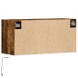 vidaXL Mobile TV a Parete con Luci LED Rovere Fumo 80x31x35 cm vidaXL Mobile TV a Parete con Luci LED Rovere Fumo 80x31x35 cm